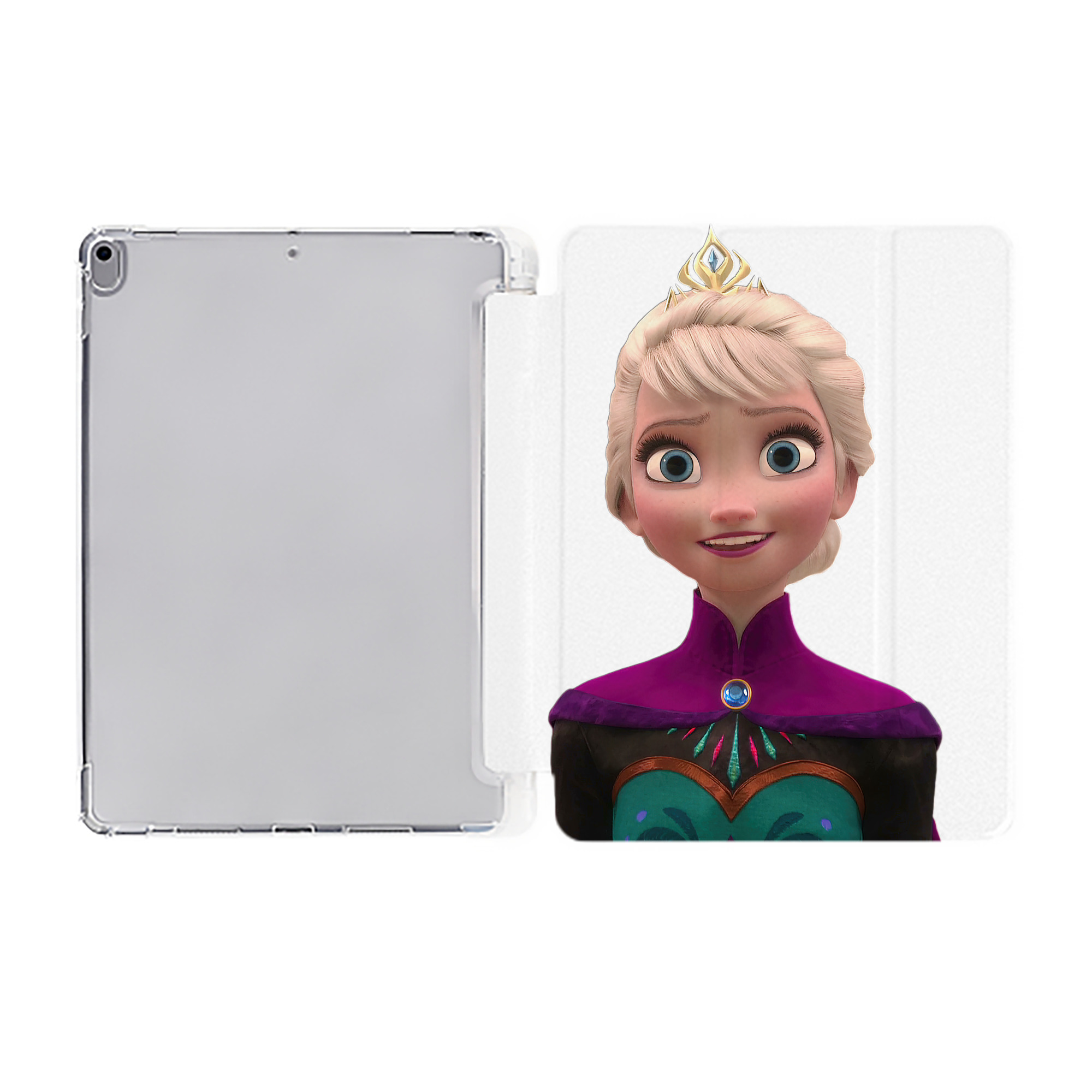 （画像用） アナと雪の女王 アンナ エルサ Frozen Anna Elsa IPad ケース ペン収納付き 三つ折りスタンド PUレザー×シリコン 対応機種9.5/10.5/10.9インチ